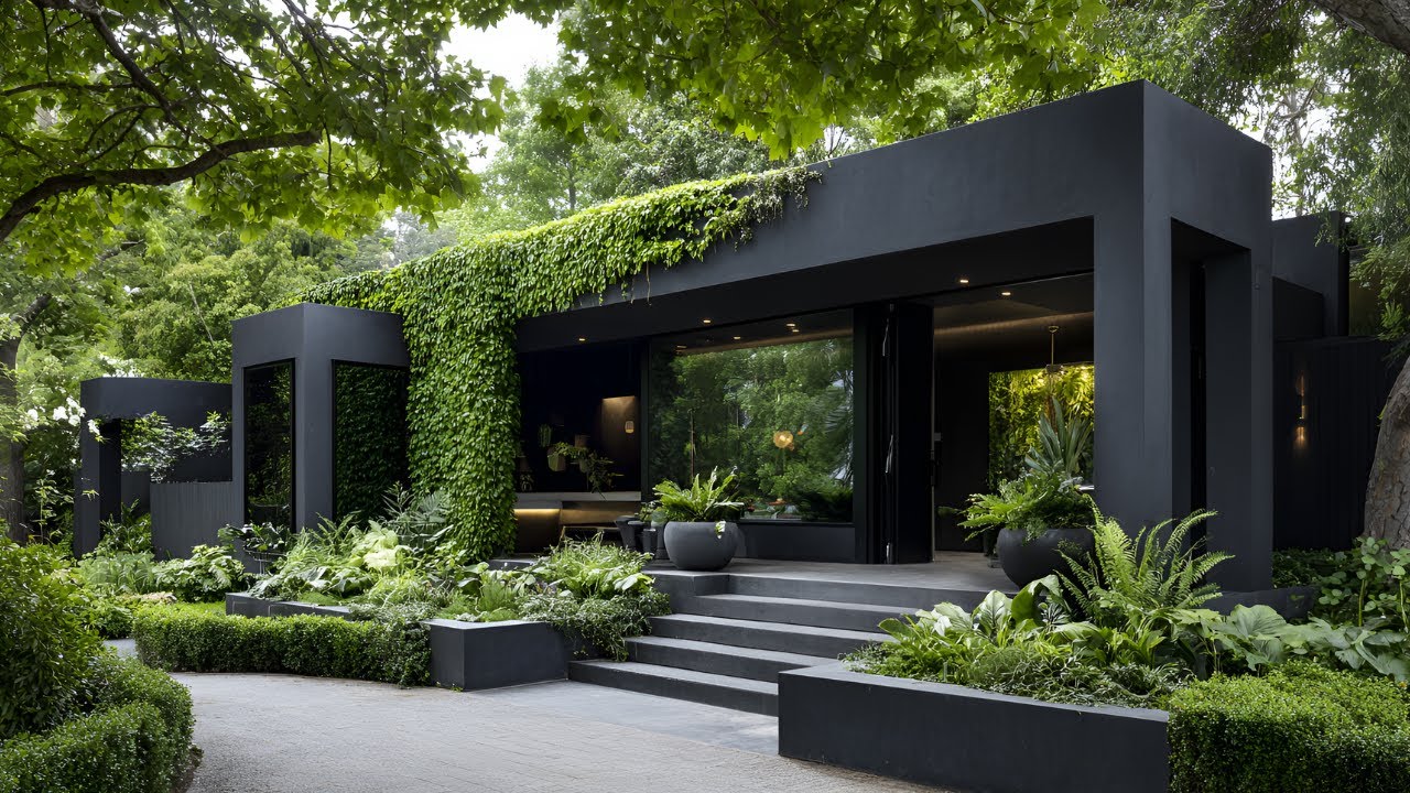 Dark & Dreamy: Stunning Modern Minimalist Black House Exterior & Interior Ideas for 2025