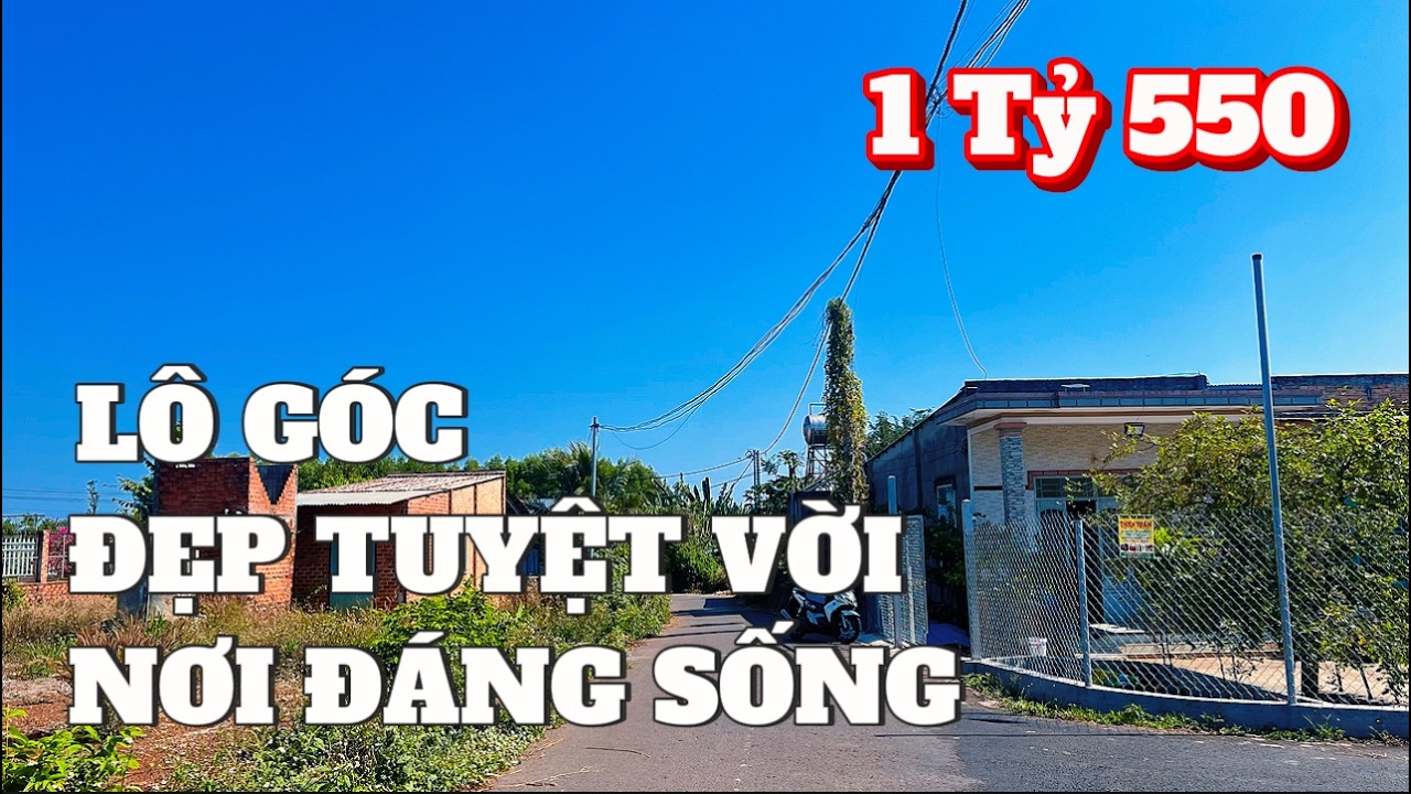 NGỘP BANK Bán rẻ đất vườn gần 1 sào góc 2 mặt tiền đường nhựa sẳn thổ cư dân cư đông chỉ 1 Tỷ 550.