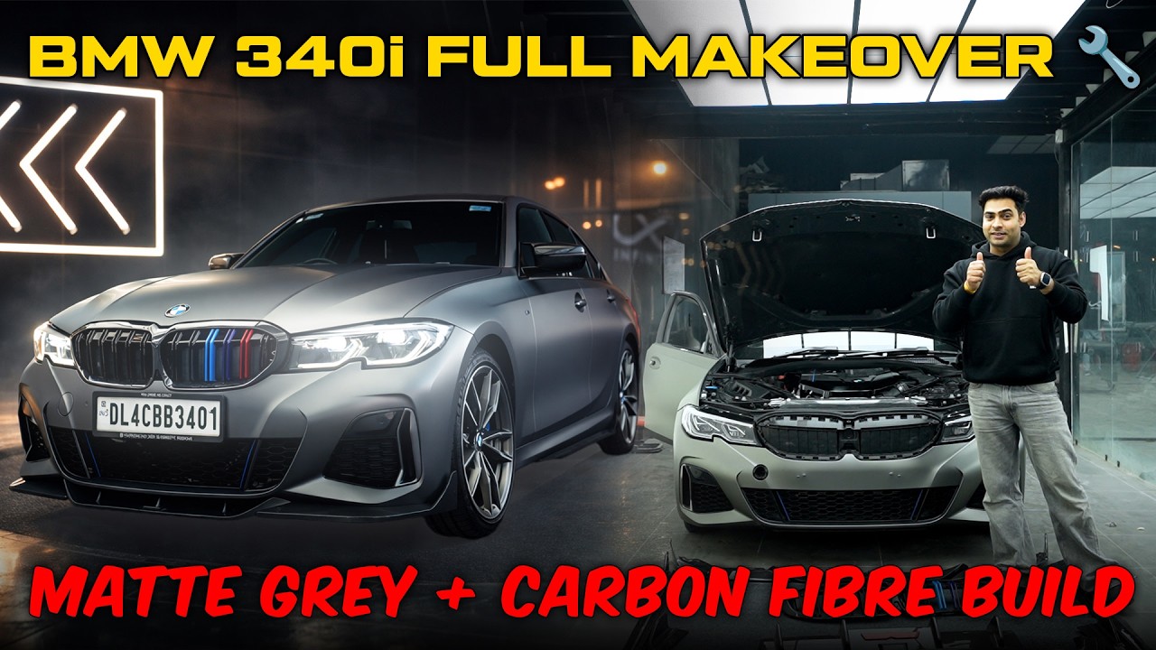 BMW 340i Matte Grey PPF Transformation | Carbon Fiber Upgrade 🔥@Ajju0008YT