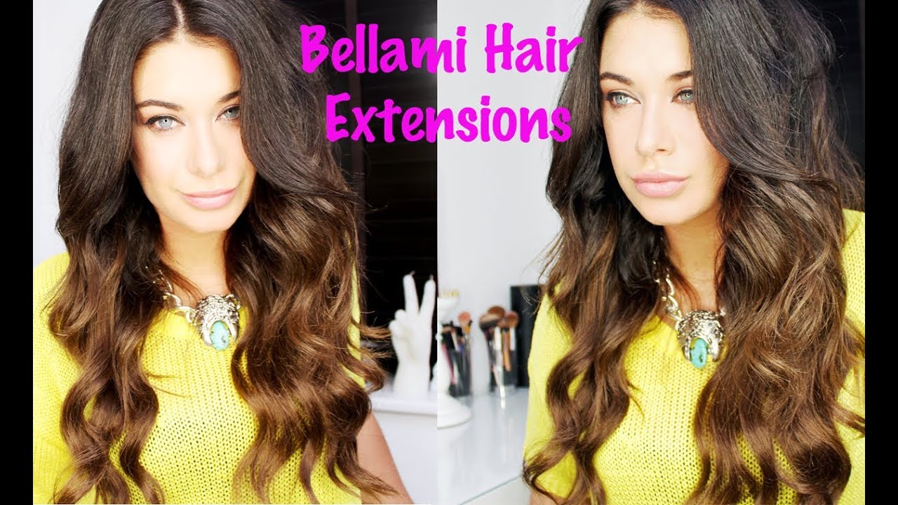 Bellami hair extensions tutorial - review - How to Clip in extensions and style wavy boho hair
