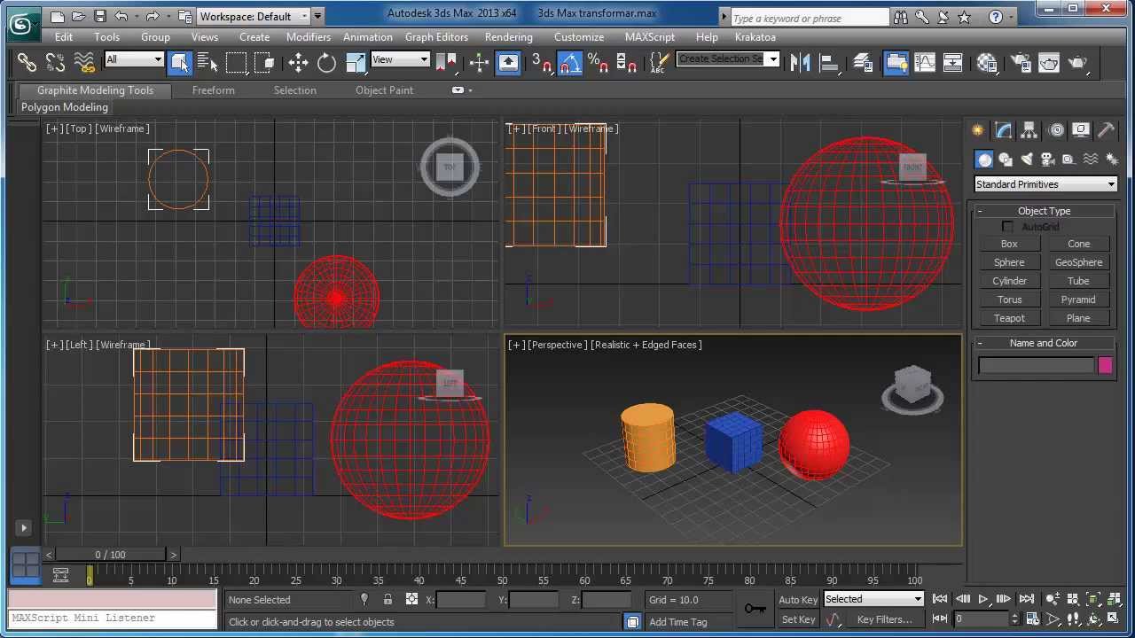 3ds Max Tutorial  en Espa&ntilde;ol - Transformar Objetos