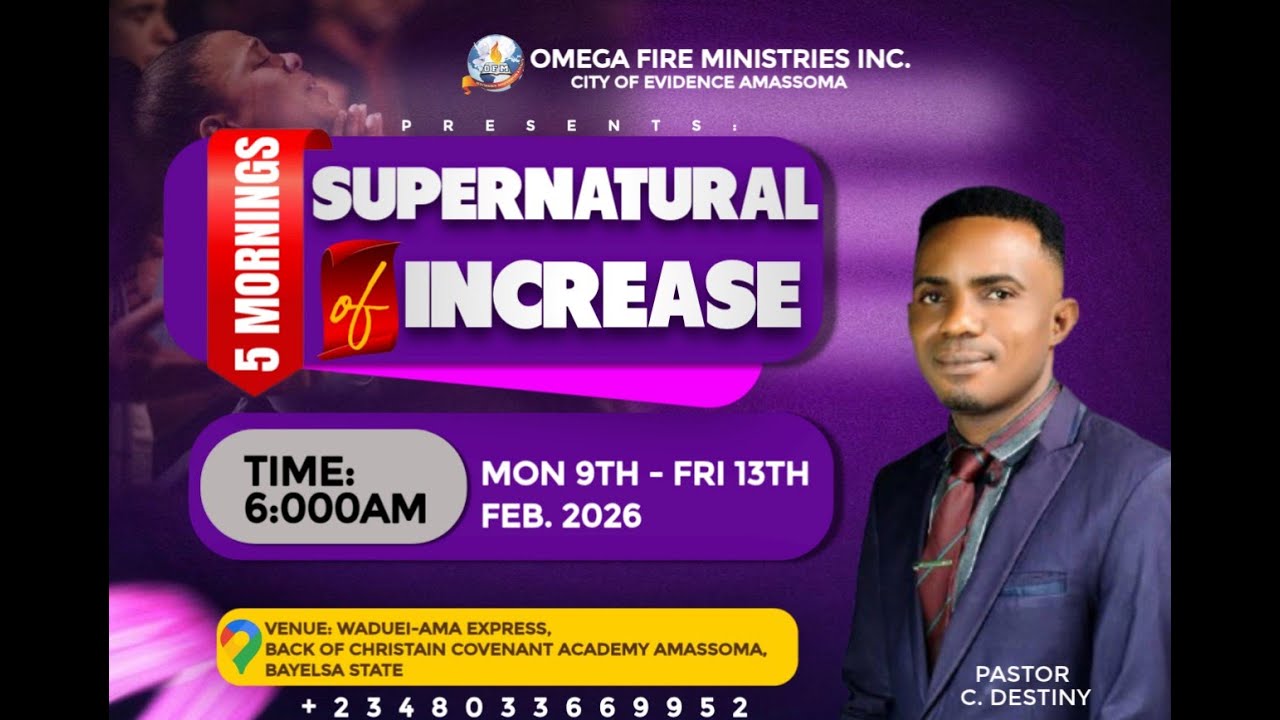 5 MORNING OF SUPERNATURAL INCREASE || DAY 2|| Pastor C. Destiny - 10th FEB,2025
