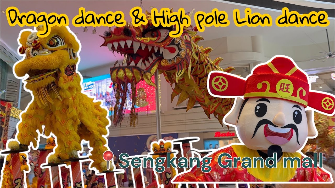 Dragon Dance & High Pole Lion Dance | Fall but Rise Again 💪🦁 | Sengkang Grand Mall 2026 #liondance