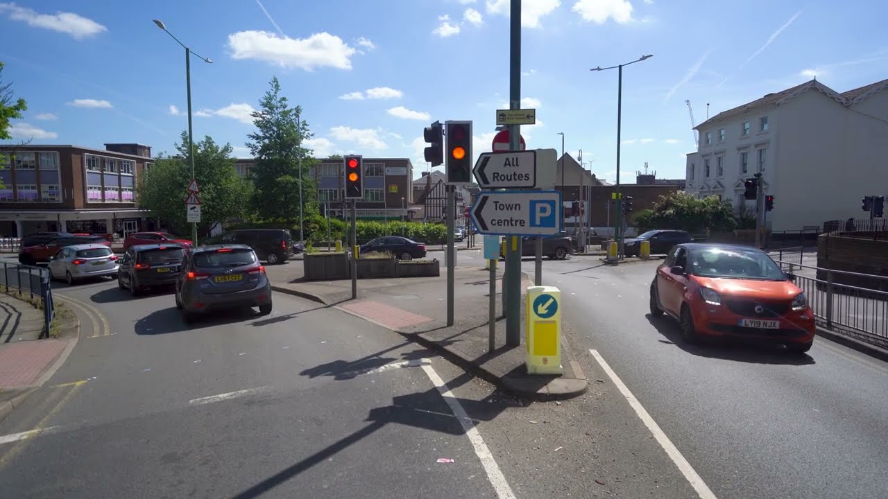 4K London Drive Dartford Town Centre Travel Journey  around London's Suburbs in 4K