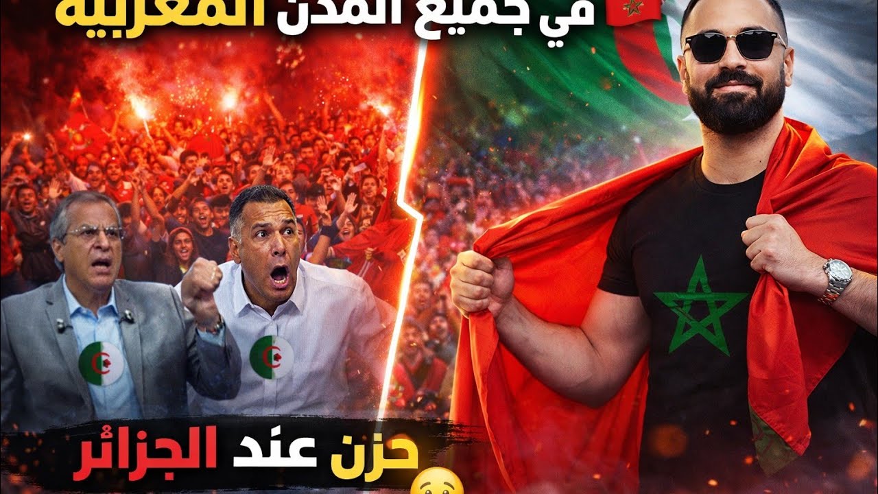احتفالات في جميع المدن المغربية. وفرحة جميع العرب الا دولة زريبة عندهم جنازة
