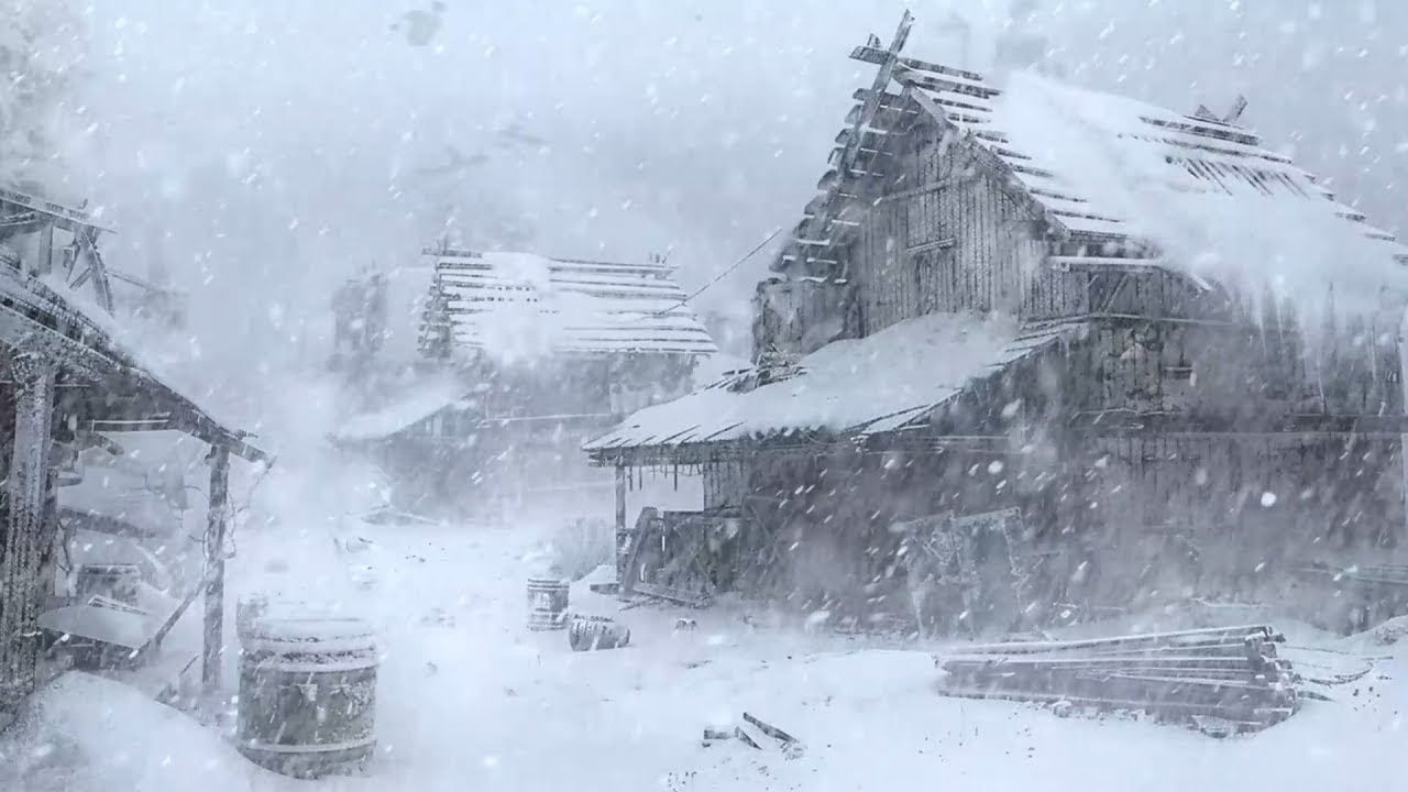 11 Hours Fall Asleep Fast With Cold Blizzard Howling & Heavy Snow Wind | Icy Snowstorm Ambience