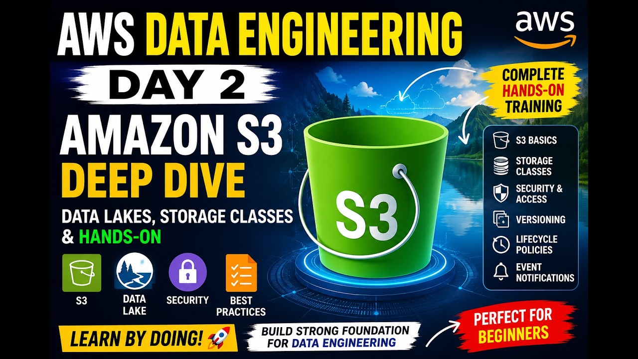 AWS Data Engineering Day 2 | Amazon S3 Complete Tutorial for Data Engineers
