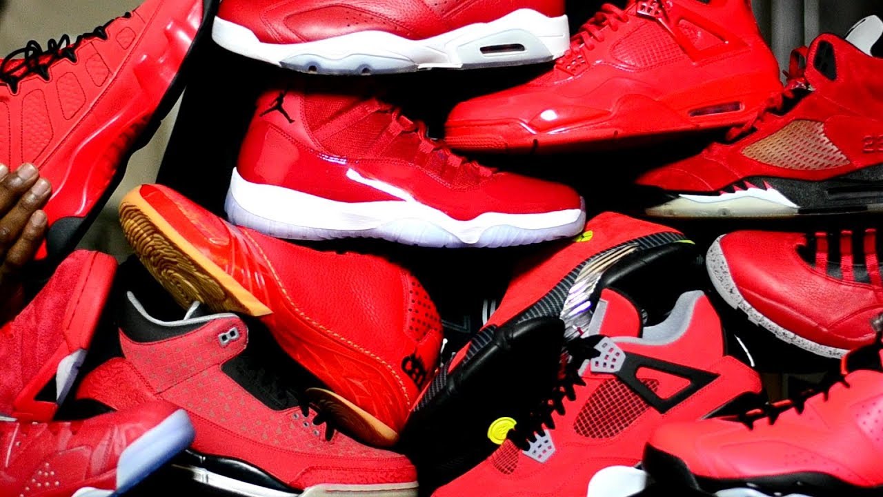 Crazy ALL Red Jordan Collection - My TOP 10 w/ Honorable Mentions - Happy New Year 2018