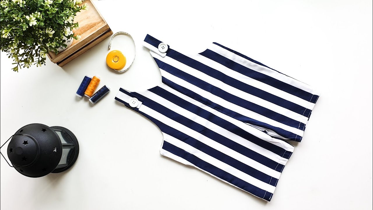 DIY - Learn to sew Baby Boy Jumpsuit/Romper/Shortalls (tutorial for beginners)