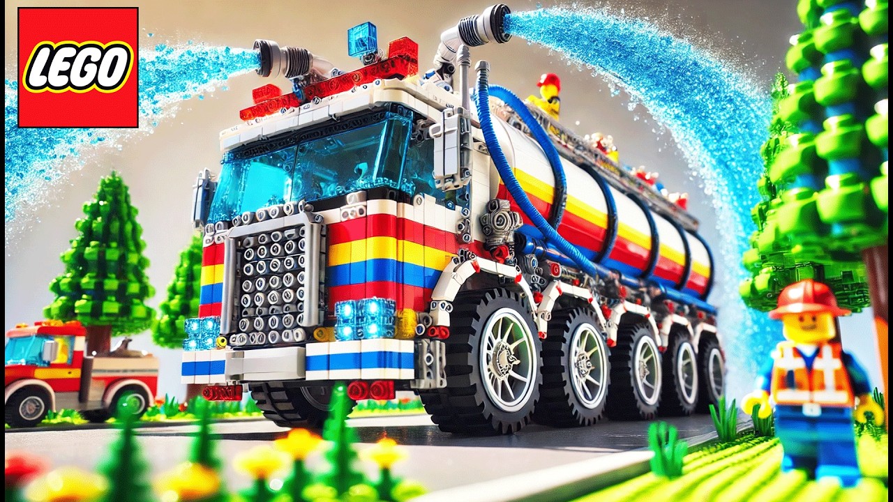 How LEGO Water Trucks Keep City Parks Green | Lego Auto Car