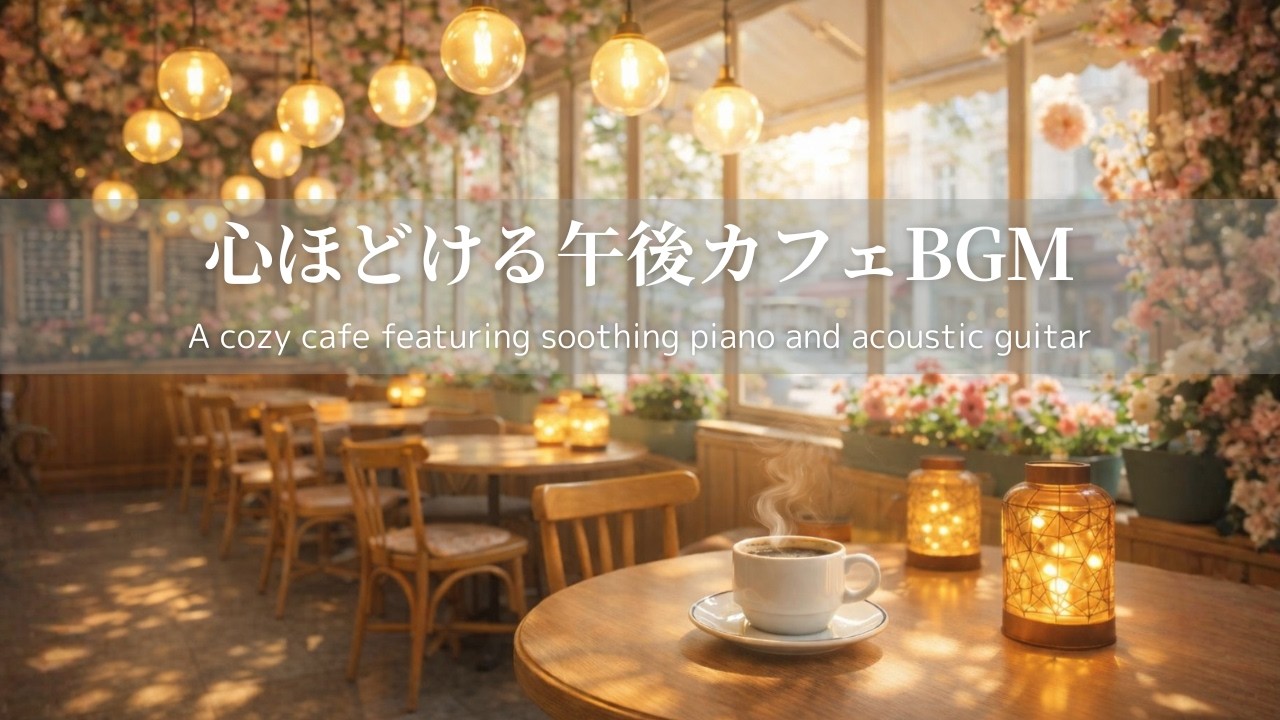 【リラックスBGM】心ほどける午後カフェ音楽｜やさしいピアノとギター｜癒し・ヒーリング・calm・cozy｜作業用・読書用・勉強用・ひとり時間