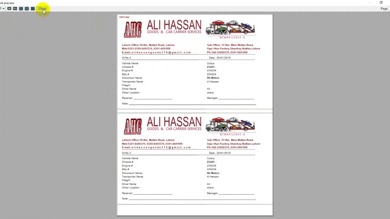 Car and Rikhshaw Carrier company  desktop Software