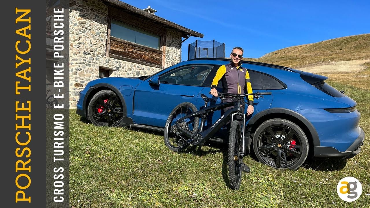 TAYCAN CROSS TURISMO e la E-BIKE PORSCHE. Tandem PERFETTO!