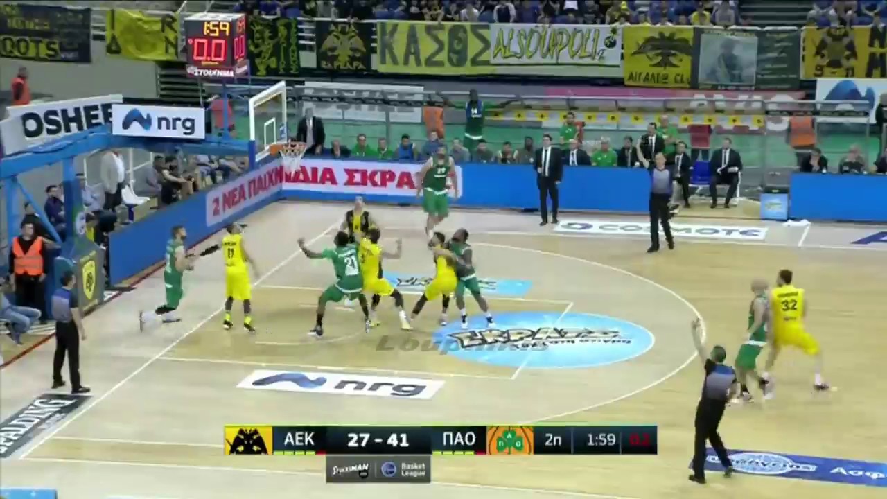 ΑΕΚ - Παναθηναϊκός 67-105 (HL) Basket League Playoffs - Ημιτελικά 4ος αγ. (1-3) {22/5/2017}