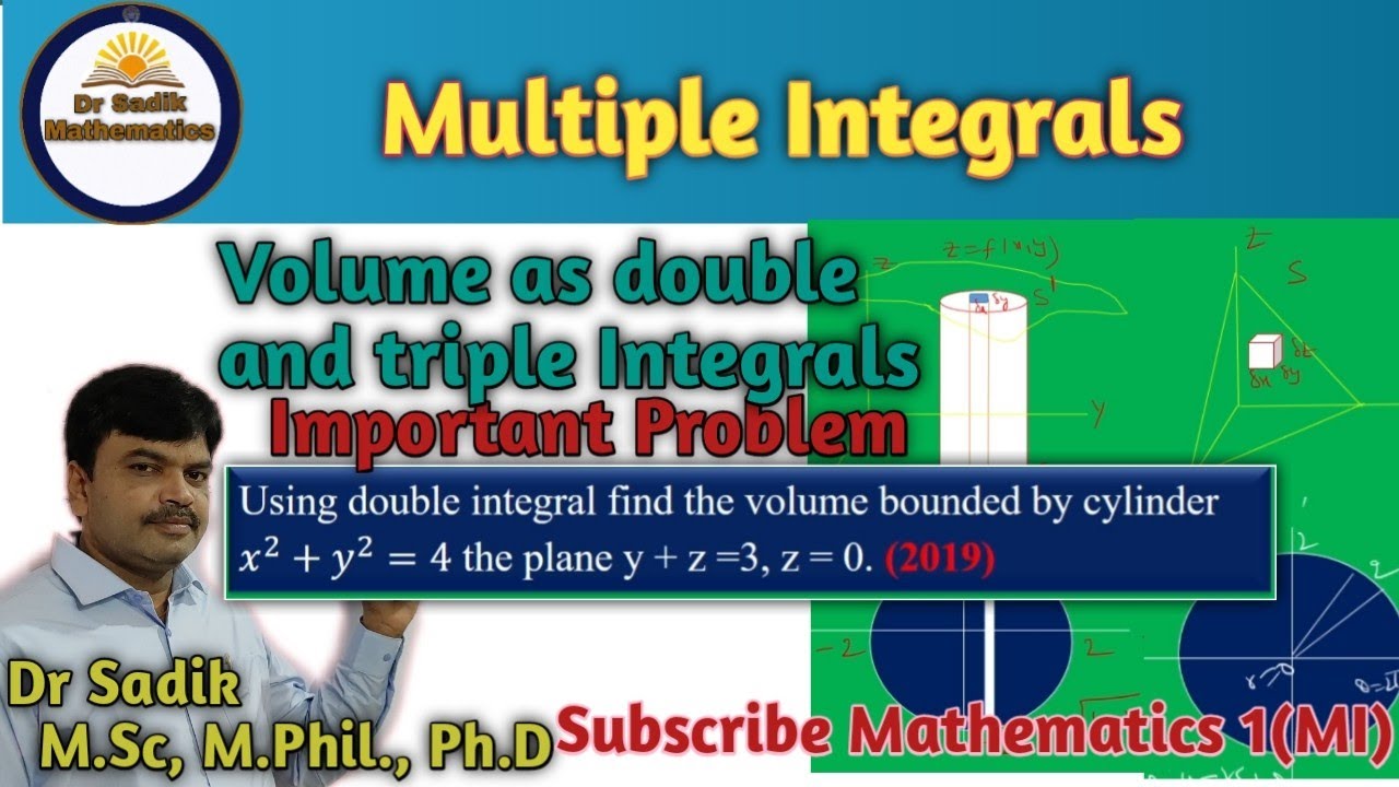 Volume integral| volume integral problems#1| volume as double integral| volume as triple integral