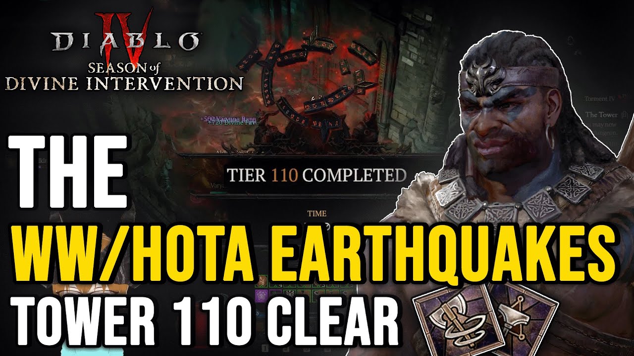 WW/HotA Earthquakes Barbarian ⭐Tower 110⭐ - Stream Vod - Diablo 4 Season 11