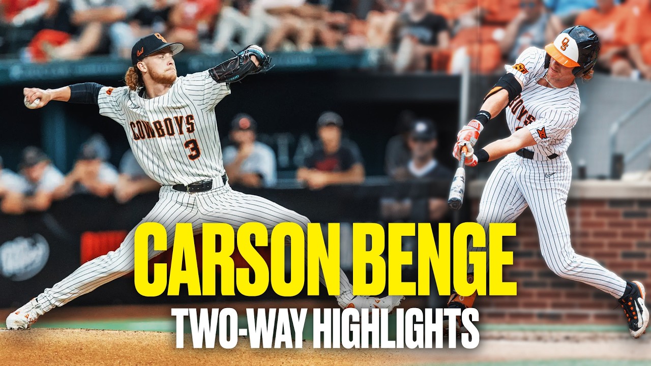 Carson Benge two-way college baseball highlights at Oklahoma State