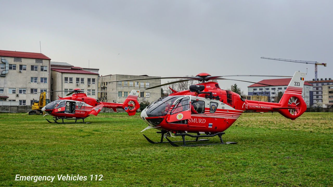Elicoptere de ambulanță / Helicopters ambulances Smurd Airbus EC135 H135 333 / 341 în / in Timișoara