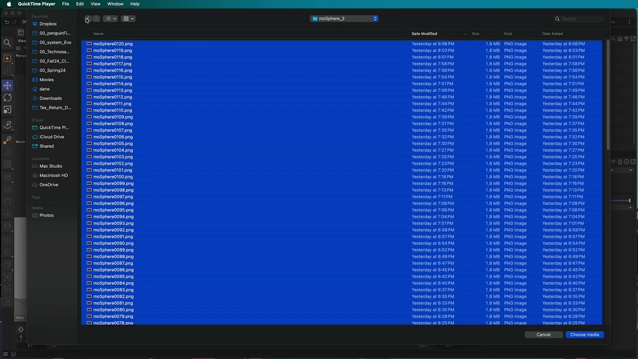 Sequence Rendered Images in Quicktime