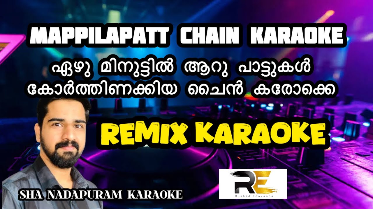 Mappila Chain Karaoke | Remix Chain Karaoke | Sha Nadappuram Karaoke Lyrics