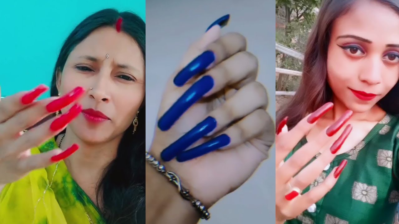 Long Nails Indian Girls (With IDs) | 15,000+ Long Nail Video's Collection | Compilation 10