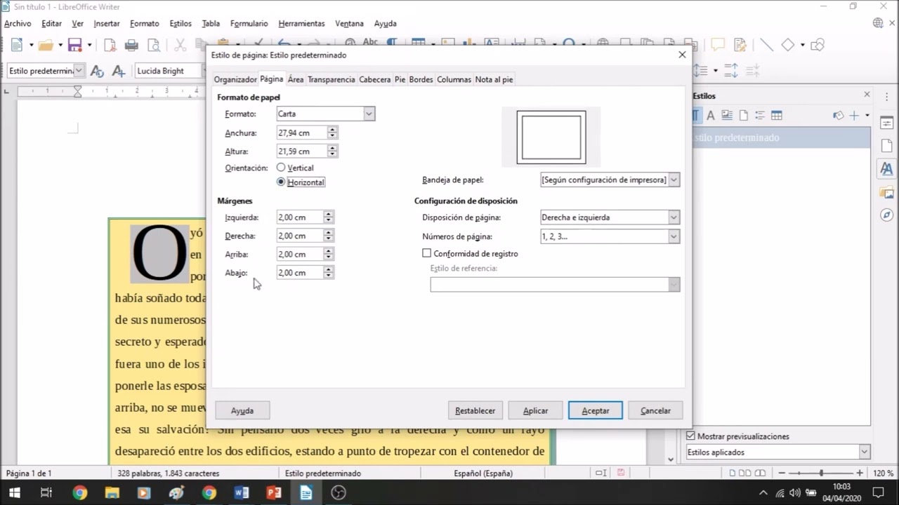 formato pagina