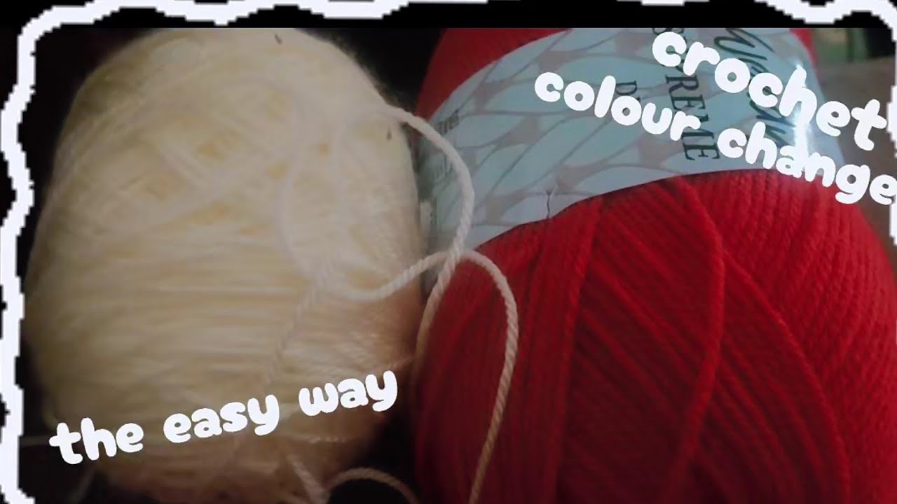 Crochet colour change tutorial with jazzy music in the background 🎵