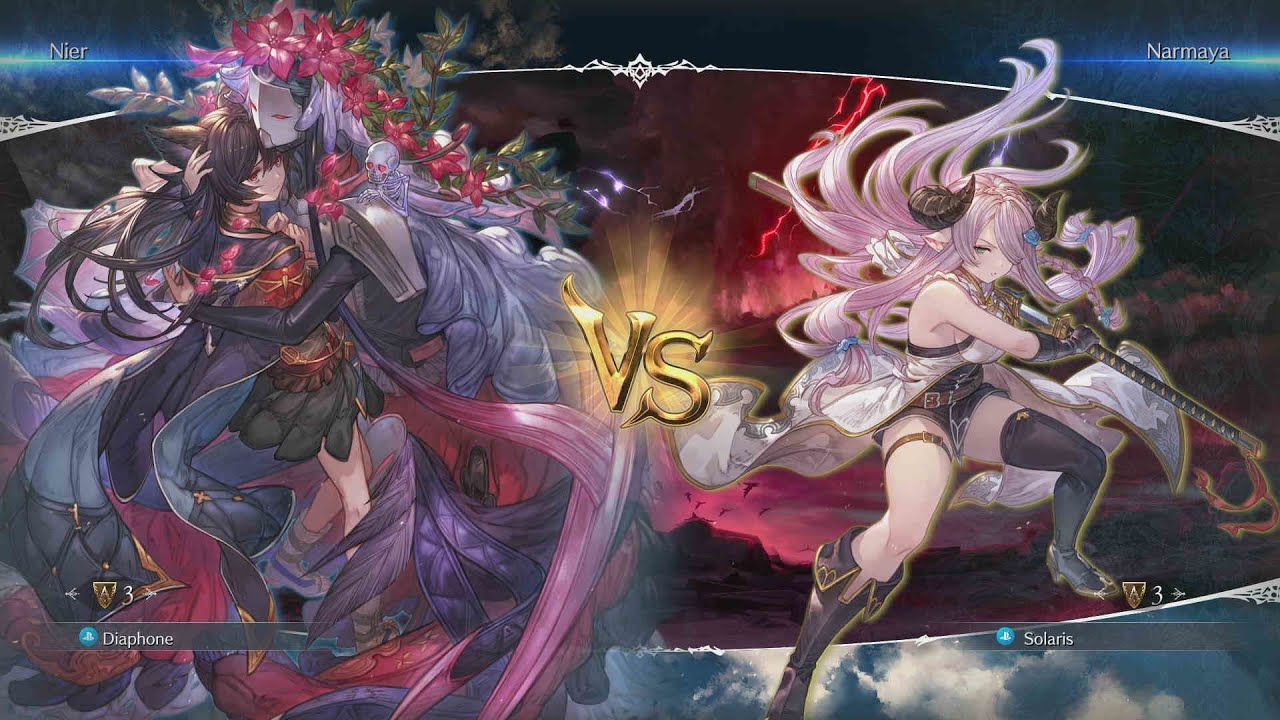 GBVS Rising Gameplay Diaphone (Nier) VS Solaris (Narmaya)