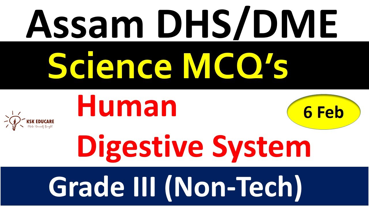 DHS Science Questions and answers || Human Digestive System MCQ in Assamese by @KSKEducare