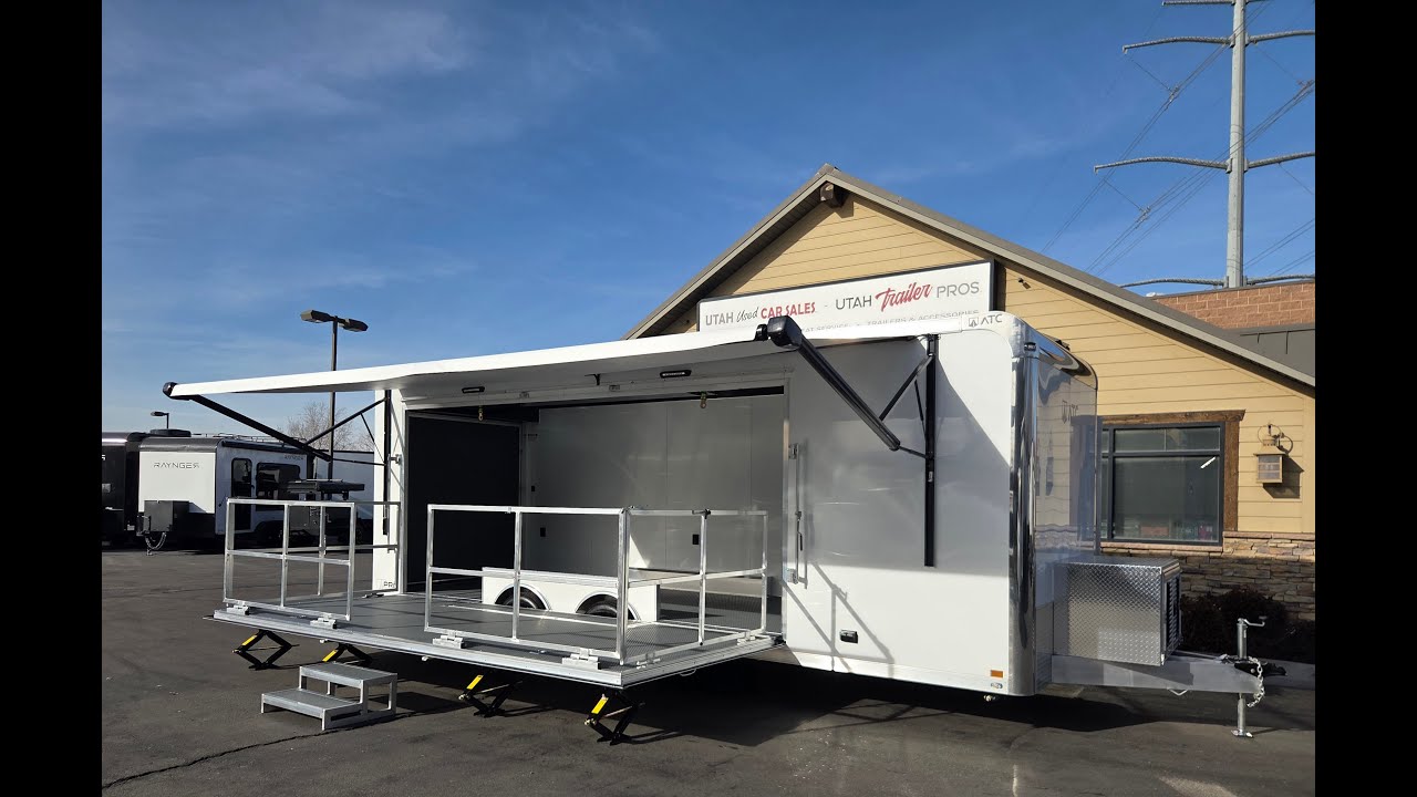 Matt shows off our ATC Trailers Mobile Stage/Marketing Trailer ATC Pro 300s 8x24/8.5x24 All Aluminum