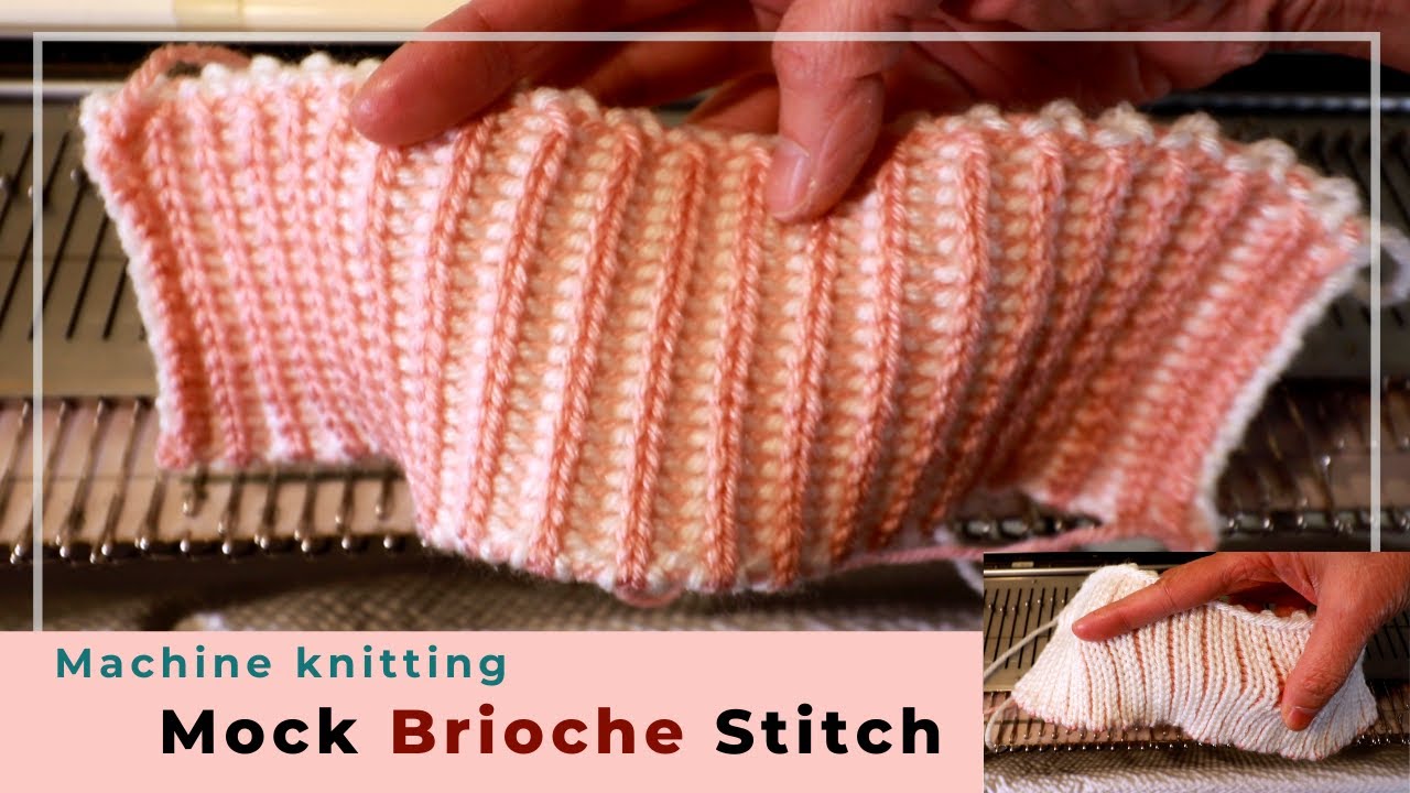 Machine knitted 2 color mock Brioche stitch without a ribber