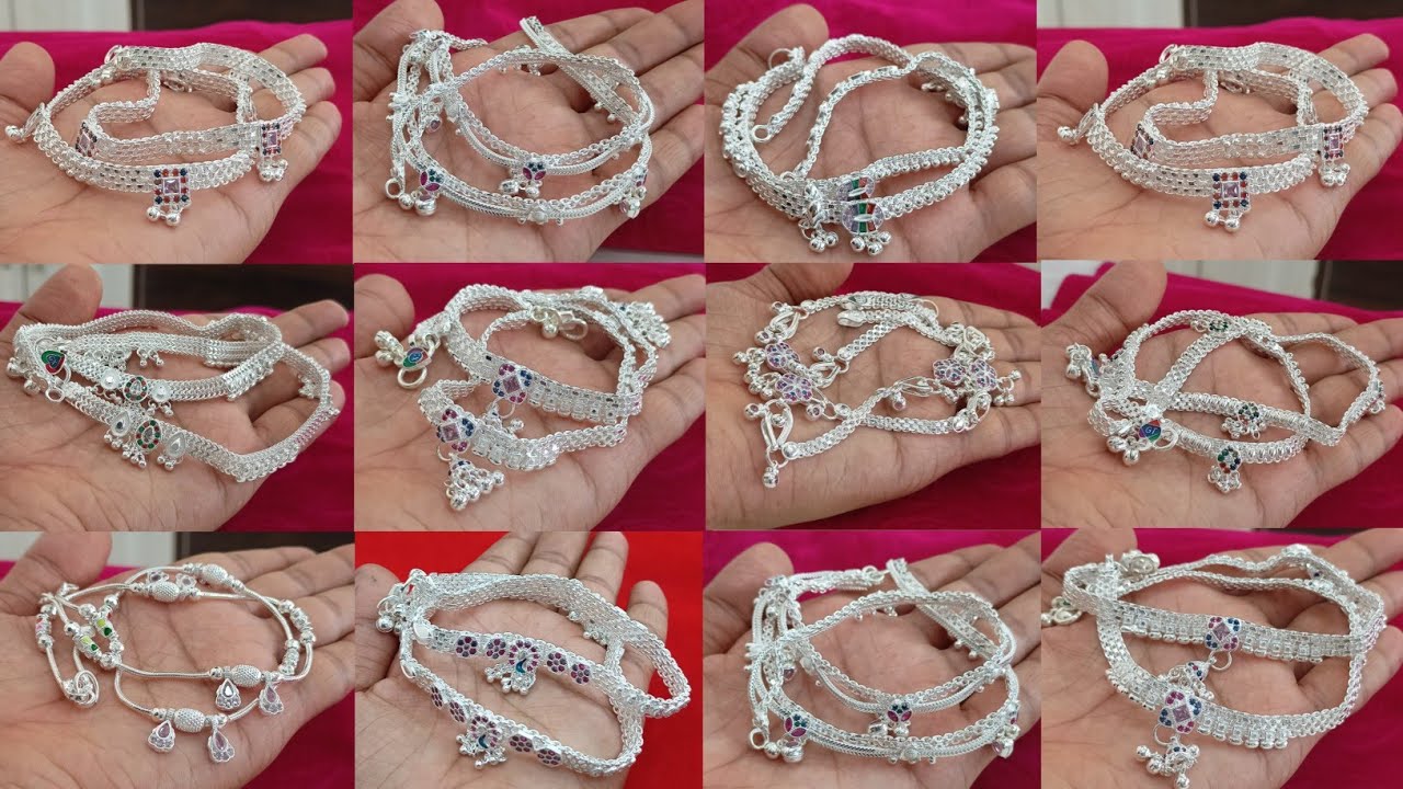under 3000-5000 latest silver anklets designs with weight & price 2024 ||new silver payal designs||