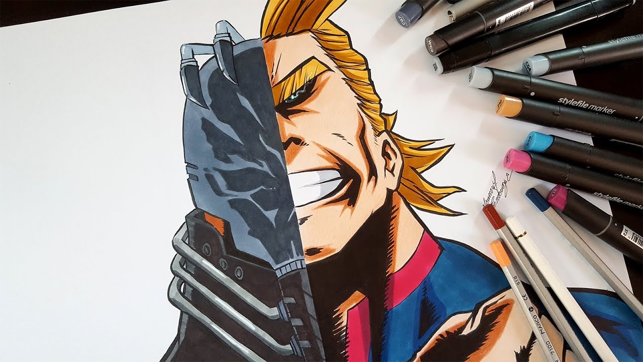 Drawing All Might and All For One From My Hero Academia