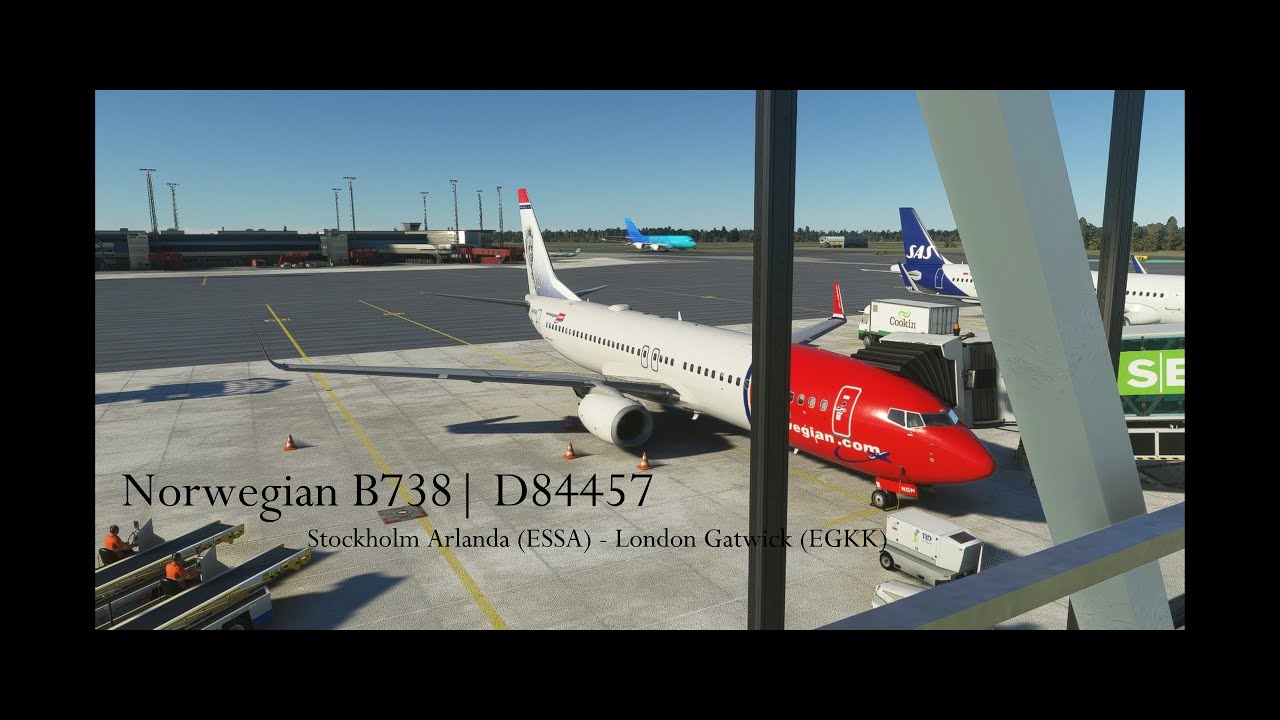 MSFS 2020 | Norwegian REAL OPS Stockholm Arlanda - London Gatwick (ESSA-EGKK) | PMDG 737-800