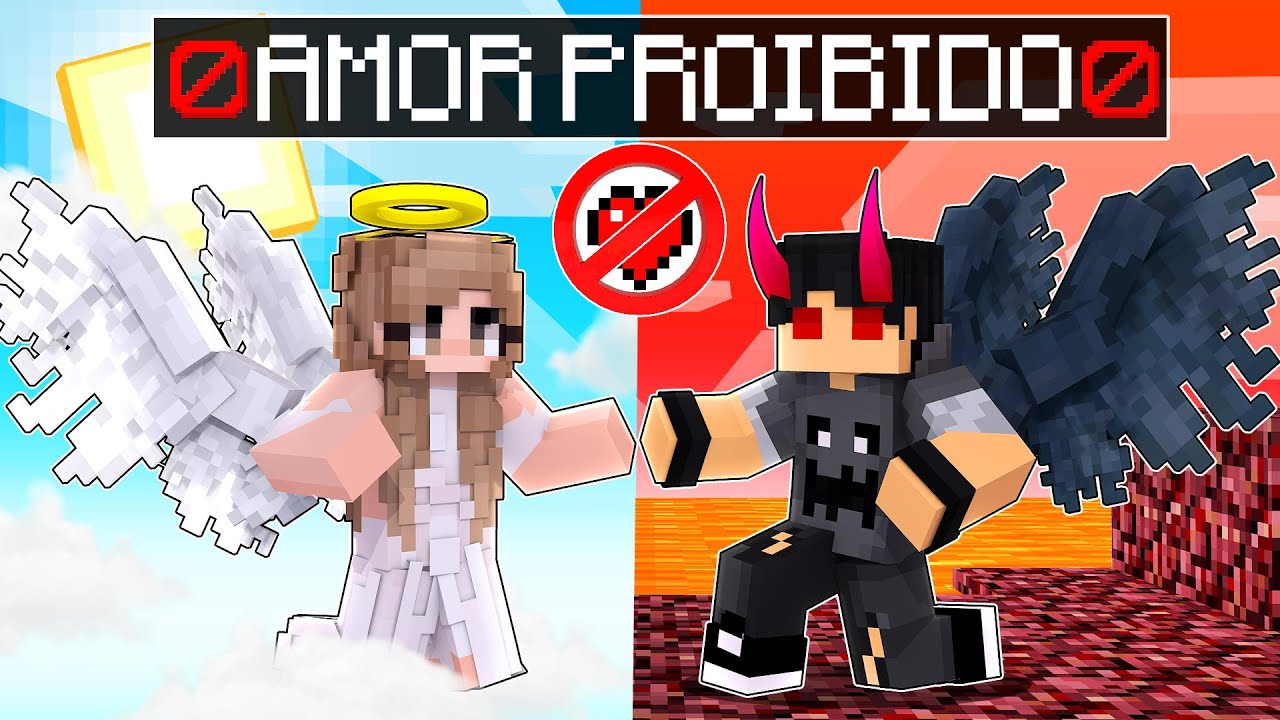 O AMOR proibido do DEMONIO e uma ANJA no Minecraft! ‹‹ P3DRU ››