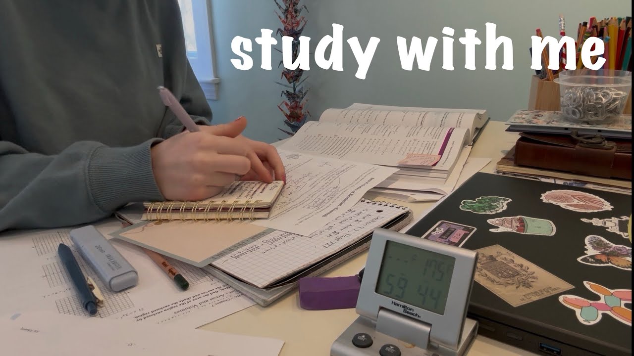 STUDY WITH ME 1hr | Background noise, no breaks, no music | ASMR | real time