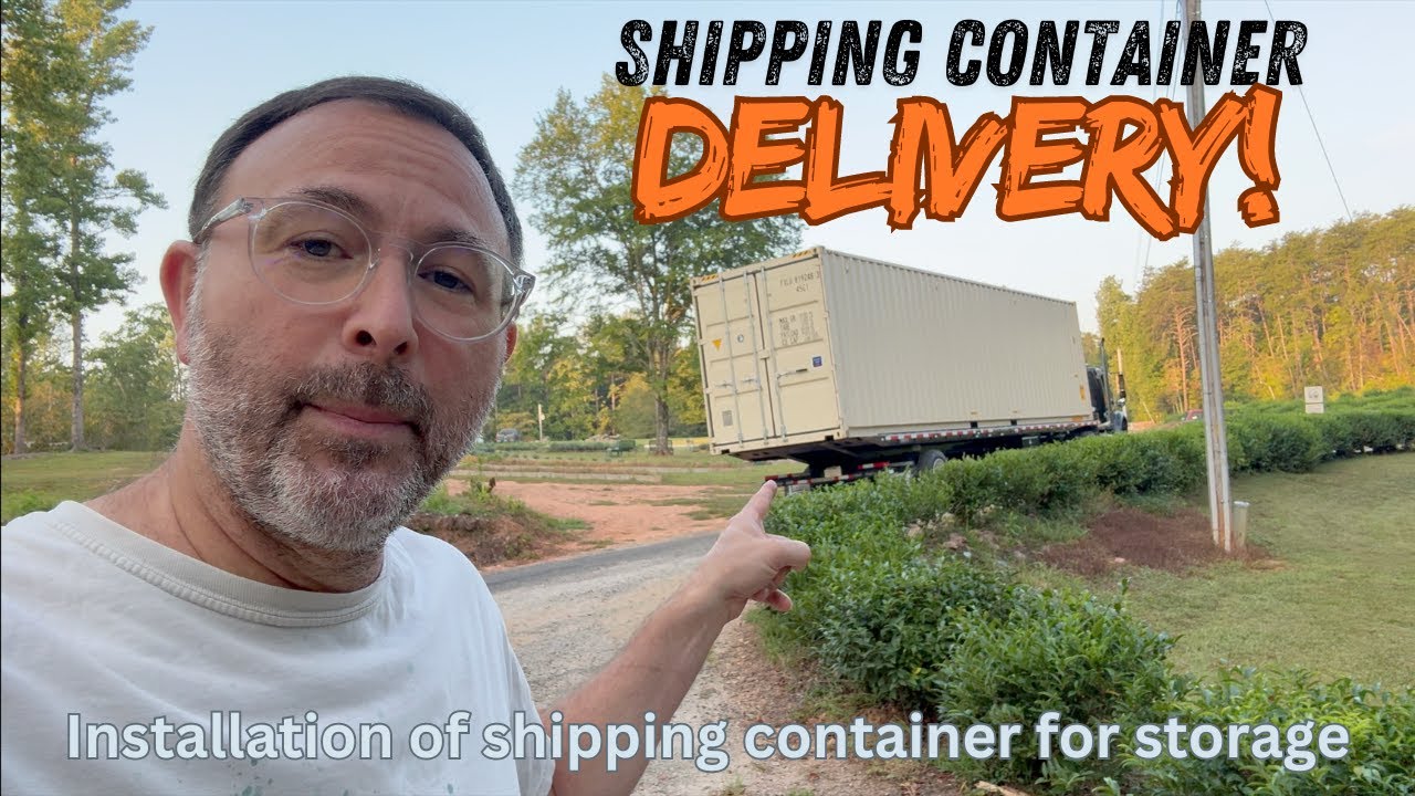 Shipping container delivery and installation!  This 40ft HC tunnel container is great for storage.