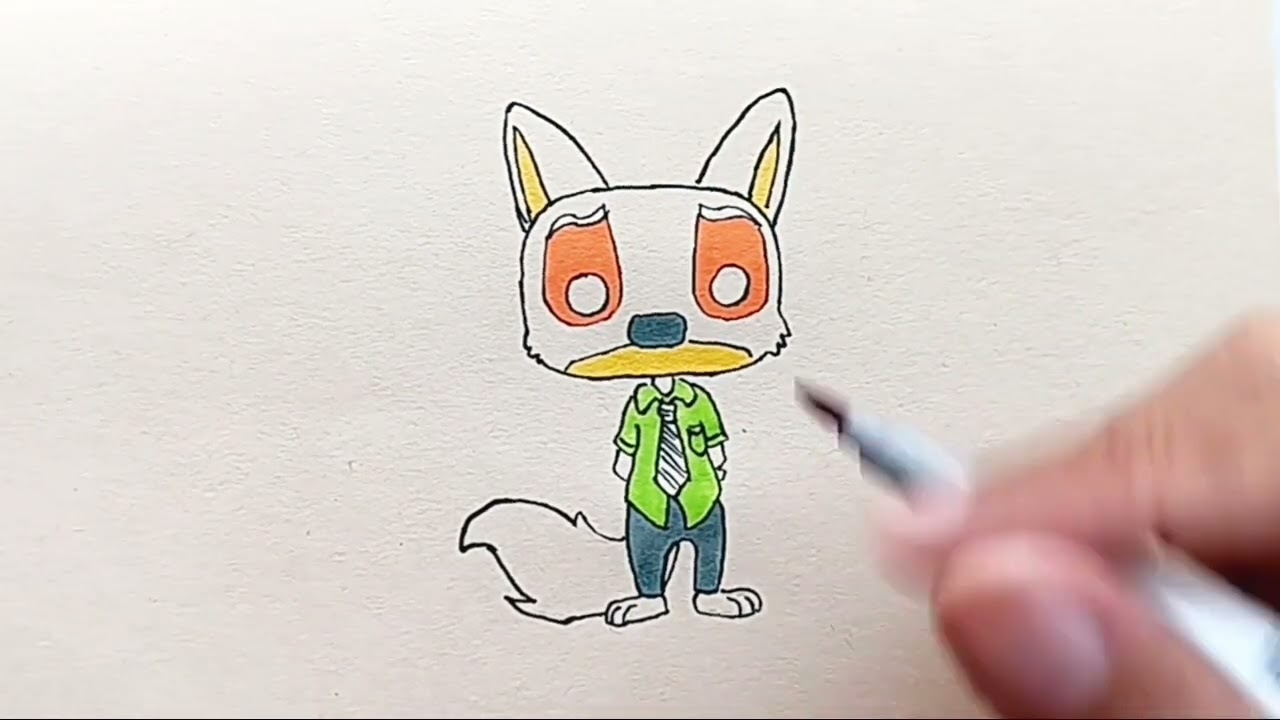 Drawing Funko Pop Nick Wilde from Zootopia