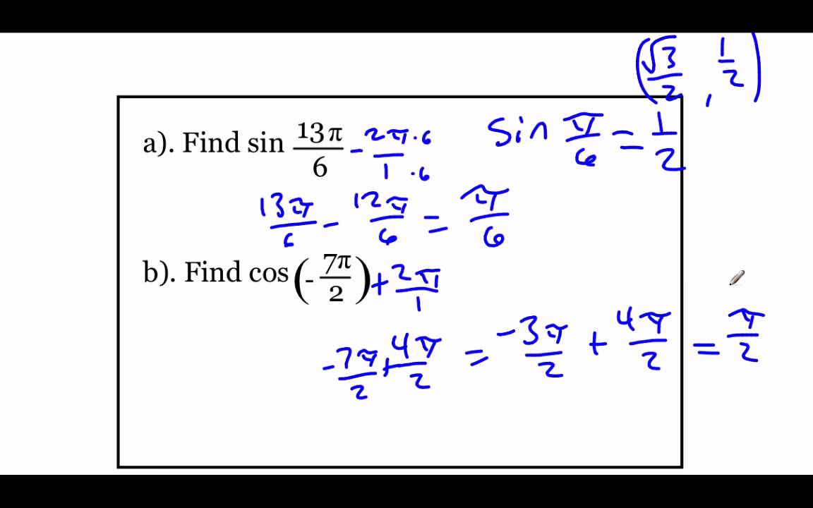 Pre-Calculus 4.2: Trigonometric Functions and the Unit Circle part 2