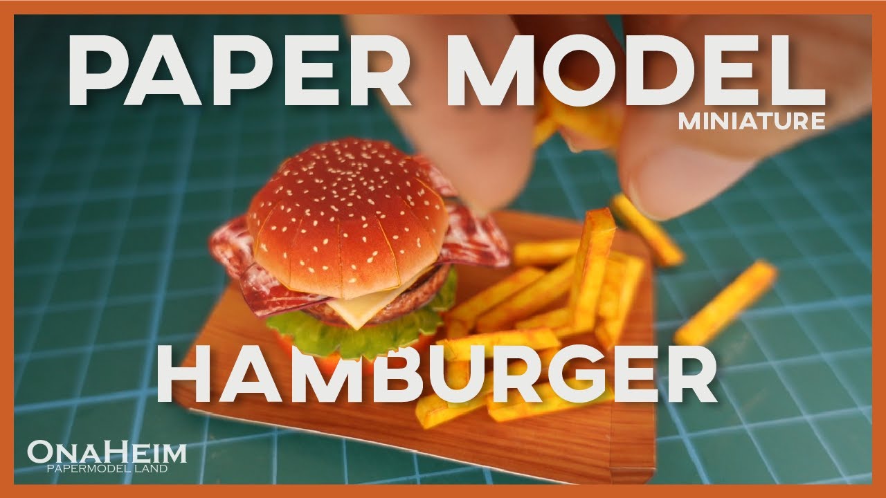 How to make miniature Burger set #papercraft #papermodel