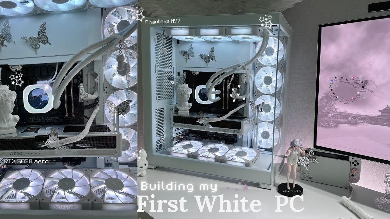Building my First White PC 🤍| Dream Setup:  Phantek NV7, Corsair ICU , GPU RTX 5070  | MECHLANDS