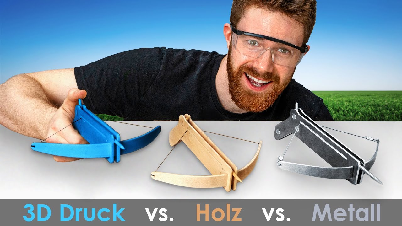 Welche Armbrust schießt weiter? (3D-Druck, Holz & Metall)
