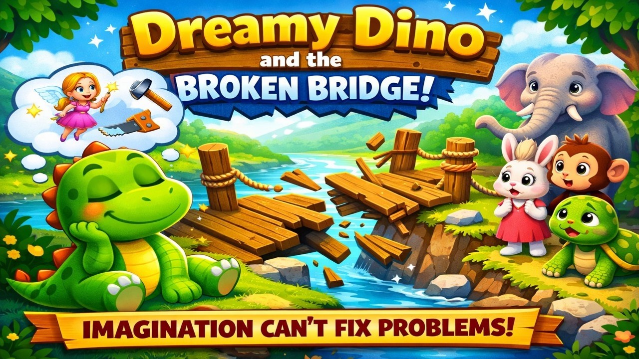 Dreamy Dino and the Broken Bridge | Kids Moral Story