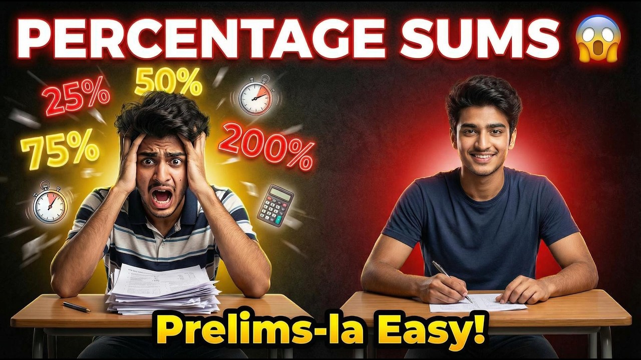Bank Exams Percentage Concept and Sums Explained | Quantitative Aptitude Basics 🔥 #BankExamTamil