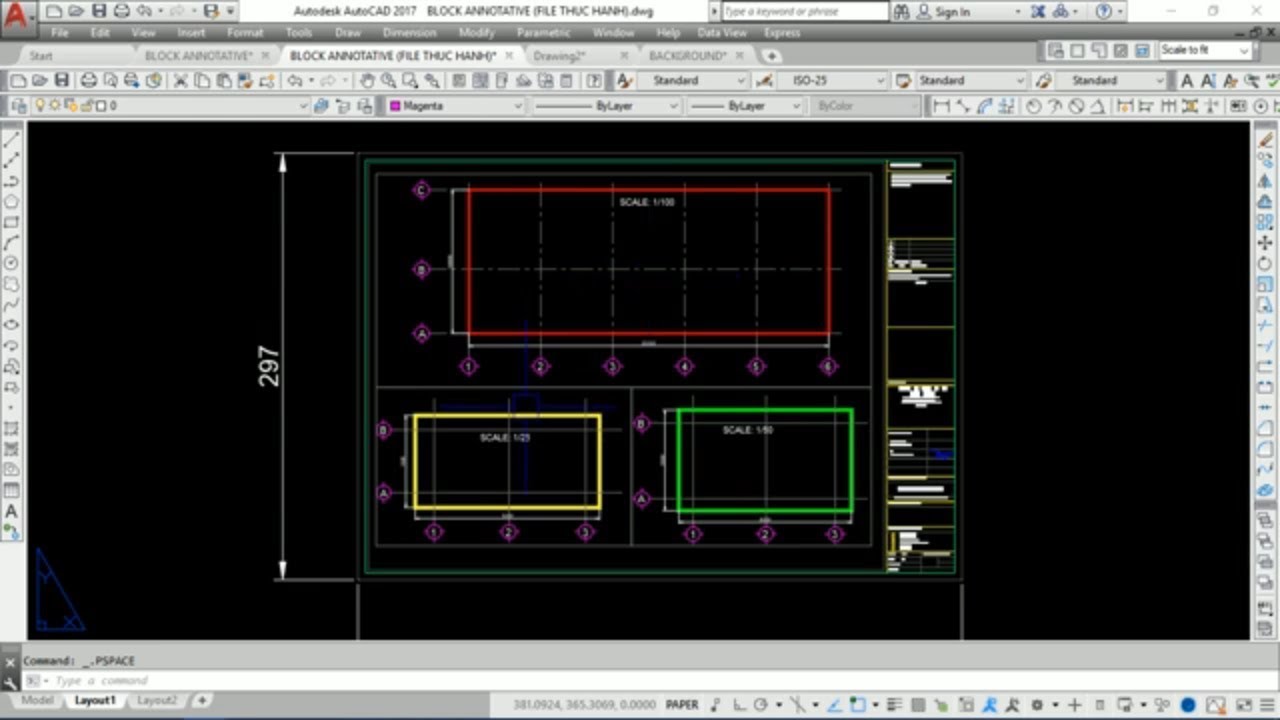 CÁCH TẠO VÀ SỬ DỤNG BLOCK ANNOTATIVE TRONG AUTOCAD ĐỂ TẠO RA BẢN VẼ ĐÚNG TỶ LỆ ĐẸP MẮT RẤT DỄ DÀNG