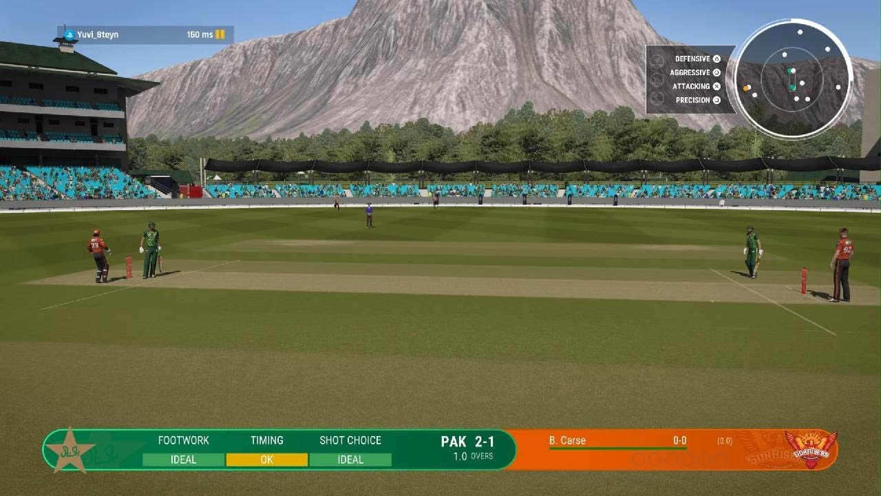 Cricket 24 game play Pakistan vs surisers Hyderabad 60fps 