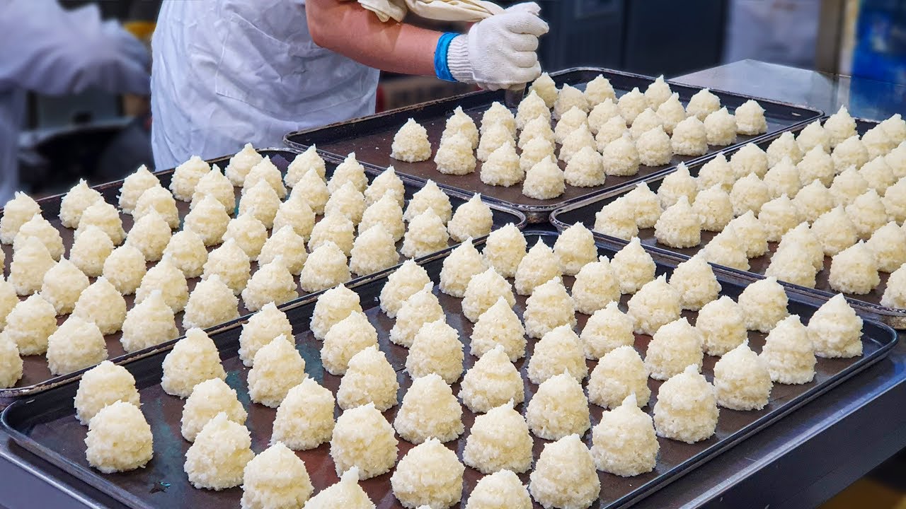 Кокосовое печенье, молочный пирог, лимонный пирог - Корейская уличная еда