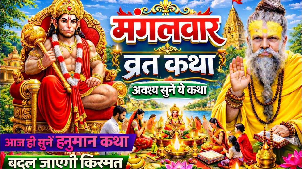 मंगलवार व्रत कथा | Hanuman Vrat Katha | हनुमान जी की पावन कथा अवश्य सुनें सुनते ही बदल जाएगी किस्मत 