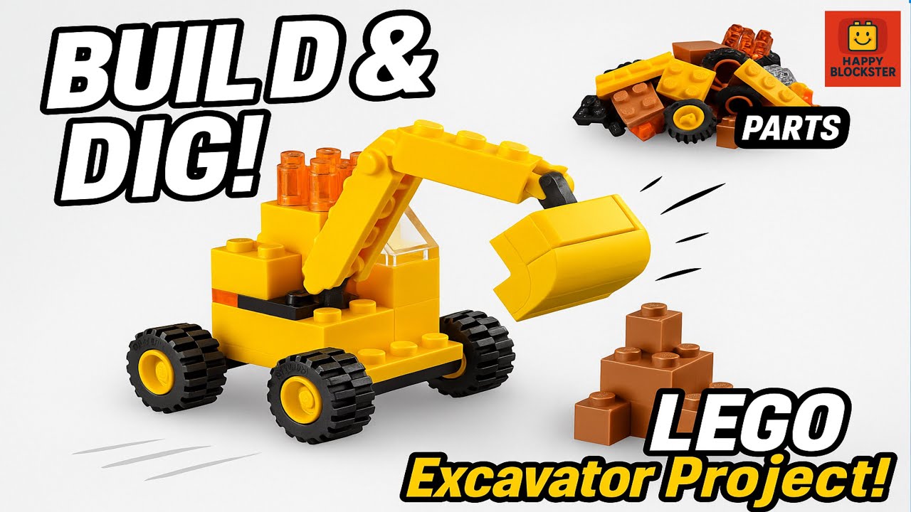 LEGO Excavator Build with Classic Set 10698 🚜 | Creative Construction Vehicle 🧱✨
