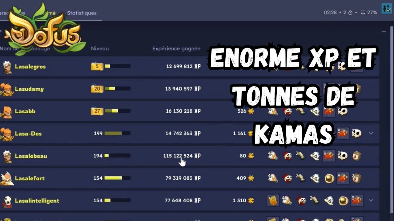 PL XP TRES FACILE ET TONNES DE KAMAS SUR CETTE MAP FIXE SUR DOFUS OMBRE